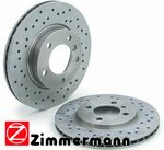 Спортивные тормозные диски Zimmermann c перфорацией - Mazda 3, 1.6л